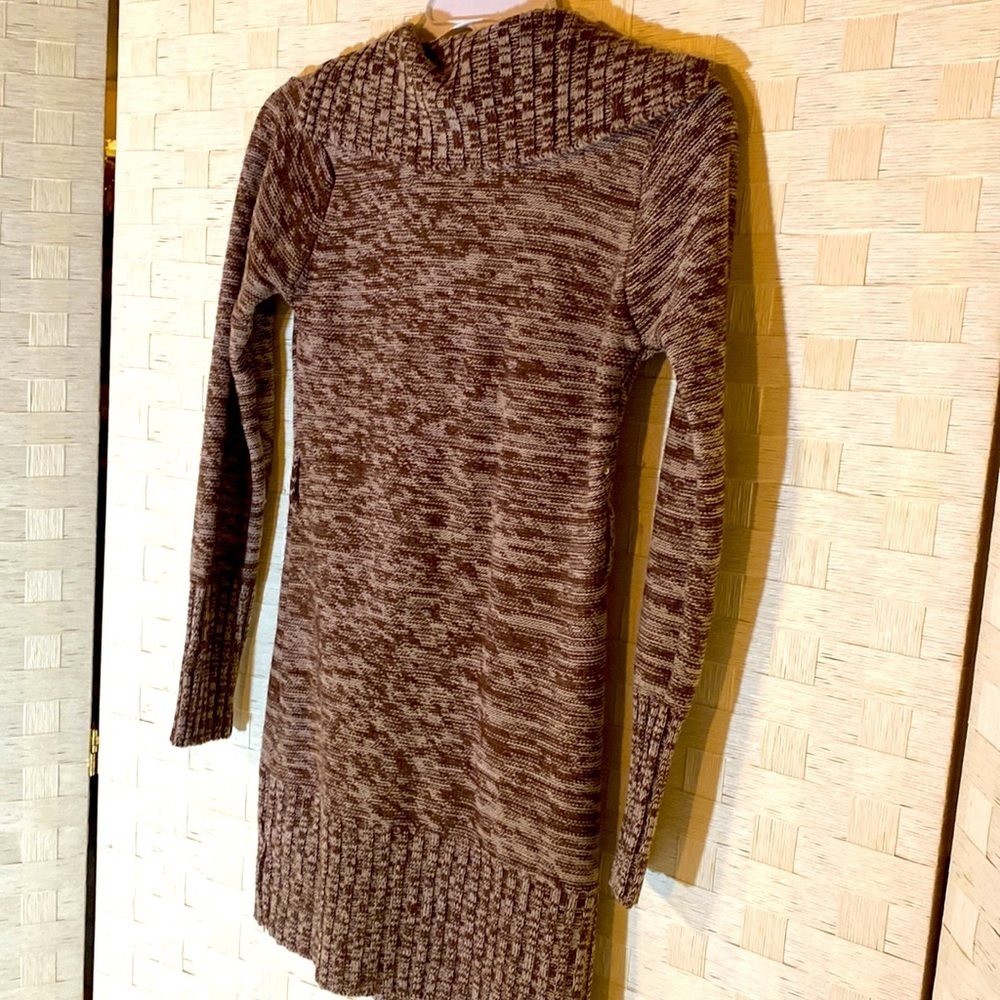 CHERRY STIX BROWN & CREAM CARDIGAN SWEATER RUFFLED FRONT Size Large BUTT… - Picture 11 of 14